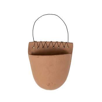 Wire Detailed Terracotta Wall Pocket by Foreside Home & Garden