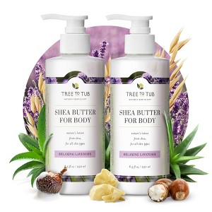 Tree To Tub Lavender Shea Butter Body Lotion for Dry Skin - Moisturizing Sensitive Skin Lotion for Women & Men, Body Moisturizer (Pack of 2) - 1 of 4