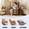 360° Swivel Recliner Chair, PU Leather Rocking Glider with Adjustable Back, for Living Room & Nursery - 3 of 4