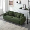 3-Seater Teddy Fleece Sofa, Compact Design Sofa with Modern Metal Legs and Throw Pillows, Sofa with Sponge Filling Cushions-Coolbibila - 2 of 4