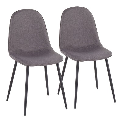 Set of 2 Pebble Contemporary Dining Chairs Black/Charcoal - LumiSource