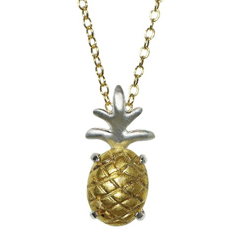 Michelle Chang Pineapple Necklace Gold Plate And Sterling Silver : Target