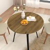 KTMBDW Round Dining Table for 2-4, Farmhouse Wood Kitchen Table with Metal Black Legs, Circle Dinner Table for Kitchen & Dining Room, Brown - 4 of 4