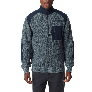 BASS OUTDOOR Mens Quarter Zip Patch Pullover Sweater - 1 of 1
