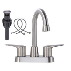 WOWOW 4 in. Centerset Double Handle High Arc Bathroom Faucet - 1 of 4