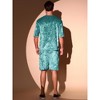 INSPIRE CHIC Men's Summer Short Sleeve Party Velour T-Shirt & Shorts Velvet Set - 3 of 4