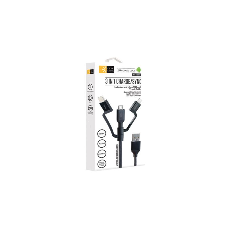Case Logic Universal USB Cable, 3.5 ft, Black, 2 of 6