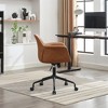 Upholstered Mid-Century Modern Office Chair, Rolling Swivel Height Adjustable Ergonomic Chair, Back Support Home Office Desk Chair for Living, Study - 2 of 4