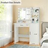 SKRAN Vanity Desk with Mirror and Lights, Makeup Vanity with Drawer & Storage Cabinet, Adjustable 3 Lighting Modes for Bedroom, Dressing Room(White ) - 4 of 4