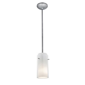 Access Lighting Glass`n Glass Cylinder 1 - Light Pendant in  Brushed Steel - 1 of 1