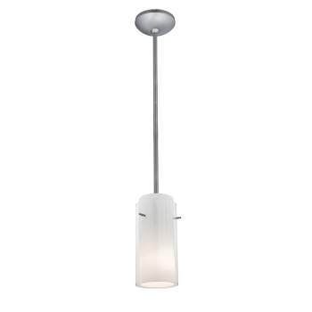 Access Lighting Glass`n Glass Cylinder 1 - Light Pendant in  Brushed Steel