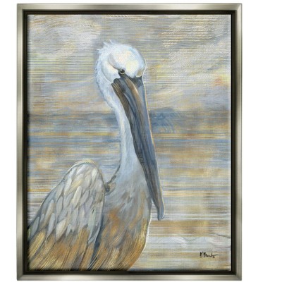 Stupell Industries Coastal Pelican Bird Abstract PortraitFloater Canvas Wall Art