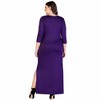 Plus Fitted V-Neck Side Slit Maxi Dress - 24seven Comfort Apparel™ - 3 of 4