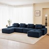 PexFix Modern U-Shaped Modular Sectional Sofa for Living Room Corduroy Fabric 4-Seater Couch with Deep Seat & 2-Movable Ottoman Anti-slip - 3 of 4