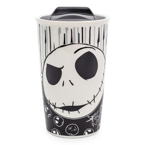 Silver Buffalo Disney Nightmare Before Christmas Jack with Bones Ceramic Travel Mug | 10 Ounces - 1 of 4