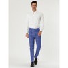 Lars Amadeus Men's Business Checked Printed Slim Fit Flat Front Plaid Dress Trousers - 3 of 4