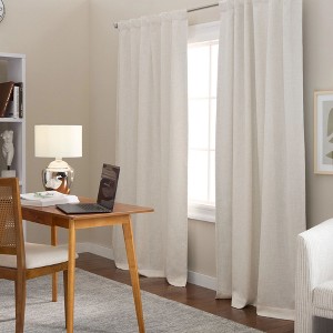 TOWN & COUNTRY LUXE Davos Solid Linen Texture Indoor Curtains - 1 of 4