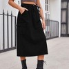 Clearlove Women's Jean Skirt Stretch Denim Midi Skirt with Pockets - 2 of 4