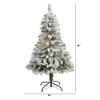 Nearly Natural 4-ft Flocked White River Mountain Pine Artificial Christmas Tree with Pinecones and 100 Clear LED Lights - 2 of 4