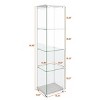 INFURNIC Decorative Bookshelf Modern Glass Display Cabinet 4 Shelf Tempered Glass Storage Organizer, White, 16.73"*14.37"*64.45" - 4 of 4