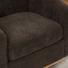 PAGED Swivel Accent Chair with Wood Frame, Tufted Pumpkin-Shape Armchair with Round Metal Base, Upholstered Barrel Chair for Living Room - 3 of 4
