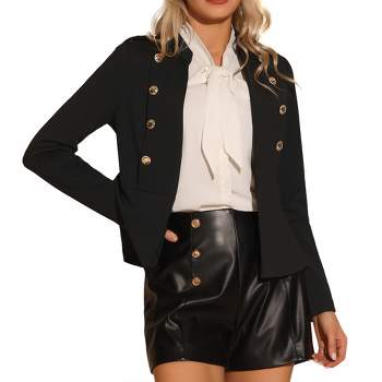 Allegra K Women's Casual Long Sleeve Button Decor Work Elegant Blazer