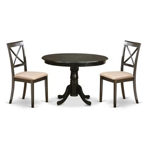 HomeStock 3-Pc Cappuccino Solid Wood Top - Dining Room Set - Seats 4 - 1 of 4