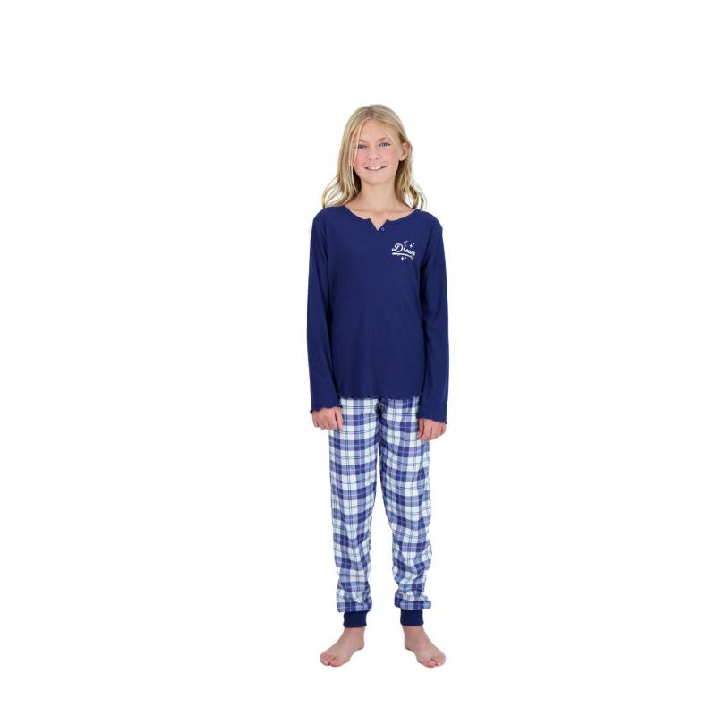 Sleep On It Girls 2-Piece Brushed Jersey Pajama Set, 3 of 9