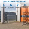 Aluminum Single Folding Security Gate, Flexible Expanding Security Gate, Folding Driveway Door Gate, 360°Rolling Barricade Gate, Black - 4 of 4