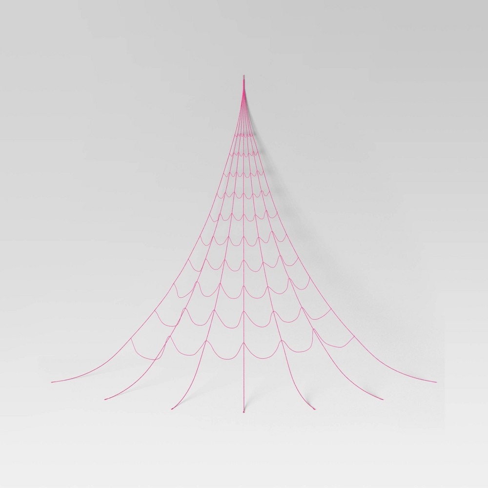 Indoor/Outdoor Black Light Responsive Pink Spider Web Wedge Shaped Halloween Decorative Prop - Hyde & EEK! Boutique™