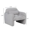 RISOKEYS Minimalist Teddy Fleece Single Accent Chair with Arms & Pillow,350 lbs Capacity Accent Chair for Living Room, Bedroom, Study Spaces - 3 of 4