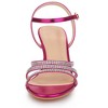 Allegra K Women's Ankle Strap Open Toe Rhinestone Kitten Heel Sandals - 2 of 4