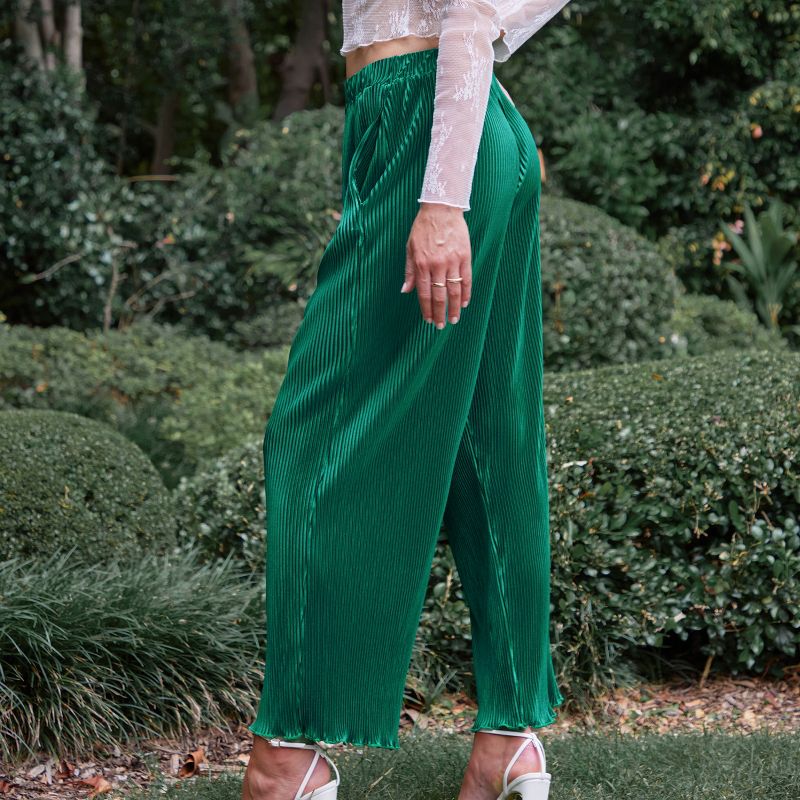 Women's Emerald Pleated Straight Leg Pants - Cupshe, 4 of 7