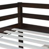 PAGED Rubber Wood Twin Size Loft Bed, Modern Low Bed Frame with Ladder and Guardrail, Bunk Bed for Boy and Girl - 3 of 4