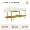 Gericco 46" Shoe Storage Bench with Cushion Entryway Bench Modern Metal Legs Shoe Rack end of Bed with Shelf - 2 of 4