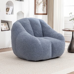 Lyngins Plush Faux Fur Bean Bag Chair, Lazy Chair with Tufted Soft Stuffed Filling, Ergonomic Accent Chair, Single Sofa Chair for Dorm/Apartment, - 1 of 4