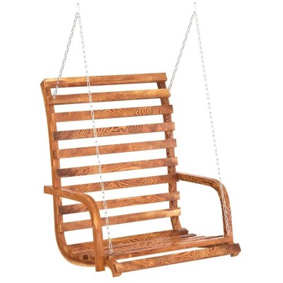 Swing Bench Solid Wood Bent with Teak Finish 49.6"x24.8"x36.2"