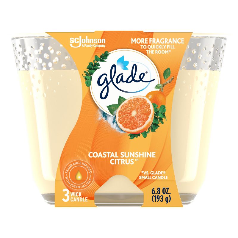 Glade 3 Wick Candle - Coastal Sunshine Citrus - 6.8oz, 5 of 18