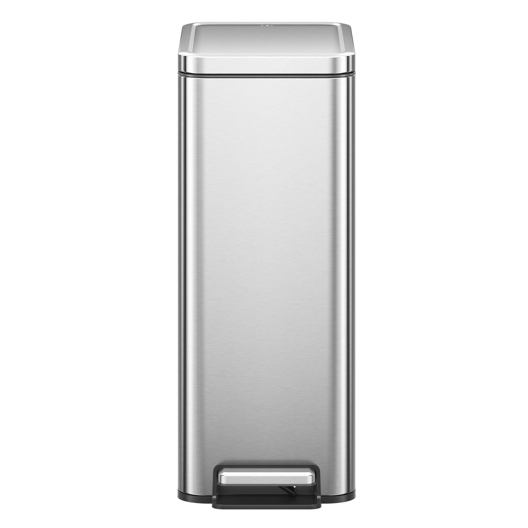 EKO Stella 45L Slim Step Trash Can Matte Stainless Steel