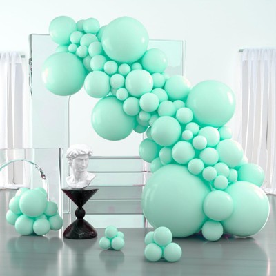 PartyWoo Balloons Mint Pastel Teal 36 18 12 10 5 Inch 100 pcs