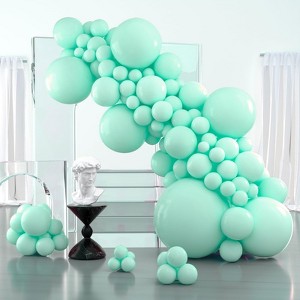 PartyWoo Balloons Mint Pastel Teal 36 18 12 10 5 Inch 100 pcs - 1 of 4