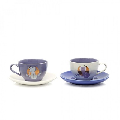 Adult Sailor Moon Luna and Artemis 4-Piece Teacup Set