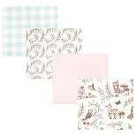 Hudson Baby Infant Girl Cotton Flannel Receiving Blankets, Girl Woodland Pals, One Size