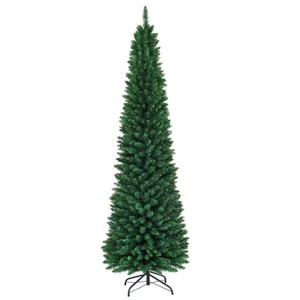 Green Slim Pencil Christmas Tree – Space-Saving Lifelike Holiday Decor - 1 of 4