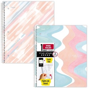 Five Star Brushy Moves 1-Subject Notebooks 8.5" x 11" Wide-Ruled 80 Sheets Assorted Colors 2/Pack - 1 of 4