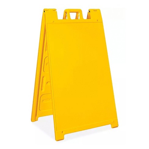 Plasticade 130-Y Signicade A Frame Plain Portable Folding Sidewalk Sign, Yellow - image 1 of 4