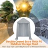 Heavy Duty Outdoor Storage Shed - Roll-Up Zipper Door, Waterproof Tent Shelter for Motorcycle, Bike, Car, Garden Tools, Grey - 3 of 4