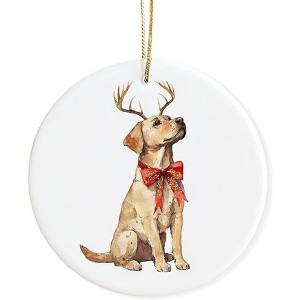 Lomsoe Dogs Ornament Dogs Lovers Christmas Xmas Ornaments Decor Funny Christmas Hanging Ceramic Ornament - 1 of 4