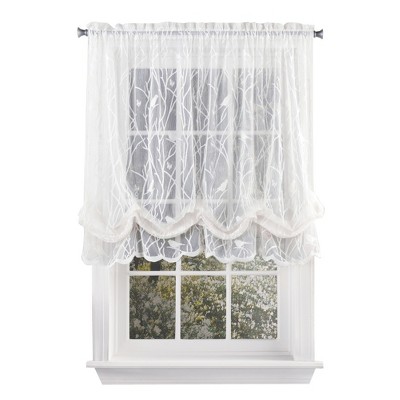 Collections Etc Songbird Lace Balloon Curtain Shade, Single Panel, 28 ...