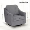 Swivel Accent Chair - Mid Century Modern Chair with Track Arms, 360° Swivel Upholstered Barrel Chair Single Sofa Chair Arm Chair Reading Chair - 3 of 4